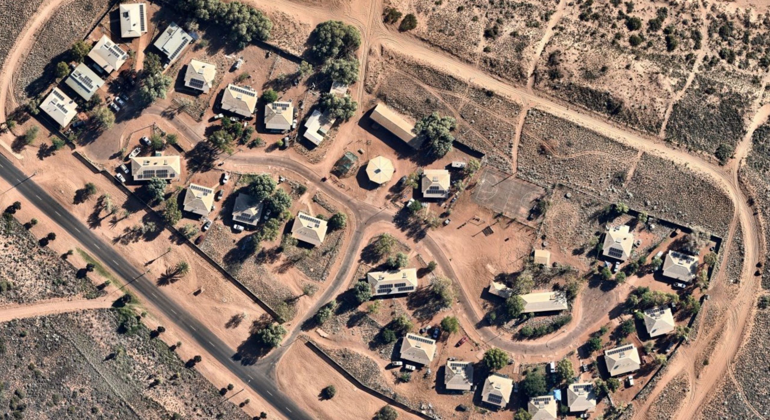 birdseye view of Horizon Power's Bindi Bindi community solar project