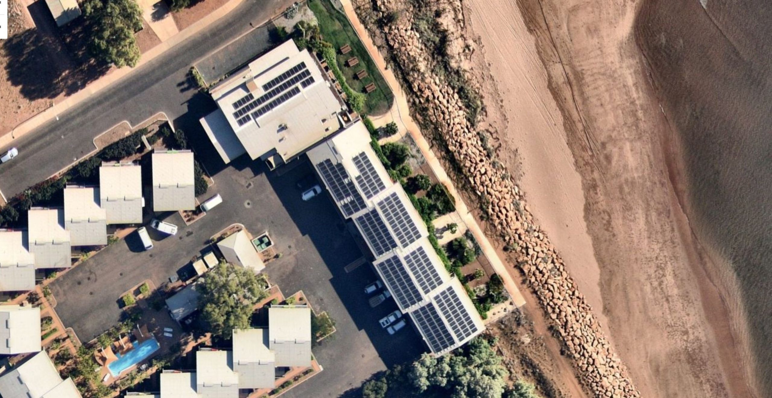 Birdseye view of Horizon Power DER Solar project in Onslow