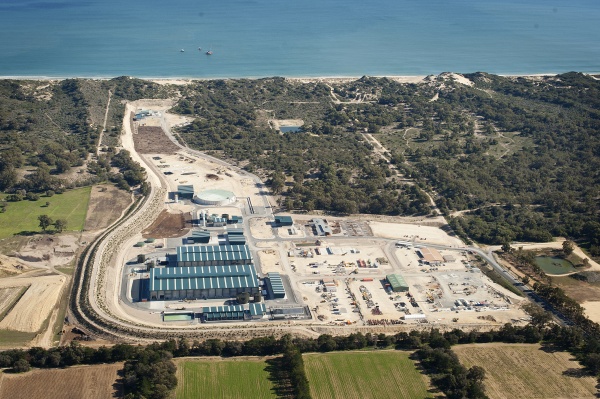 Birdseye view of southern seawater desalination plant